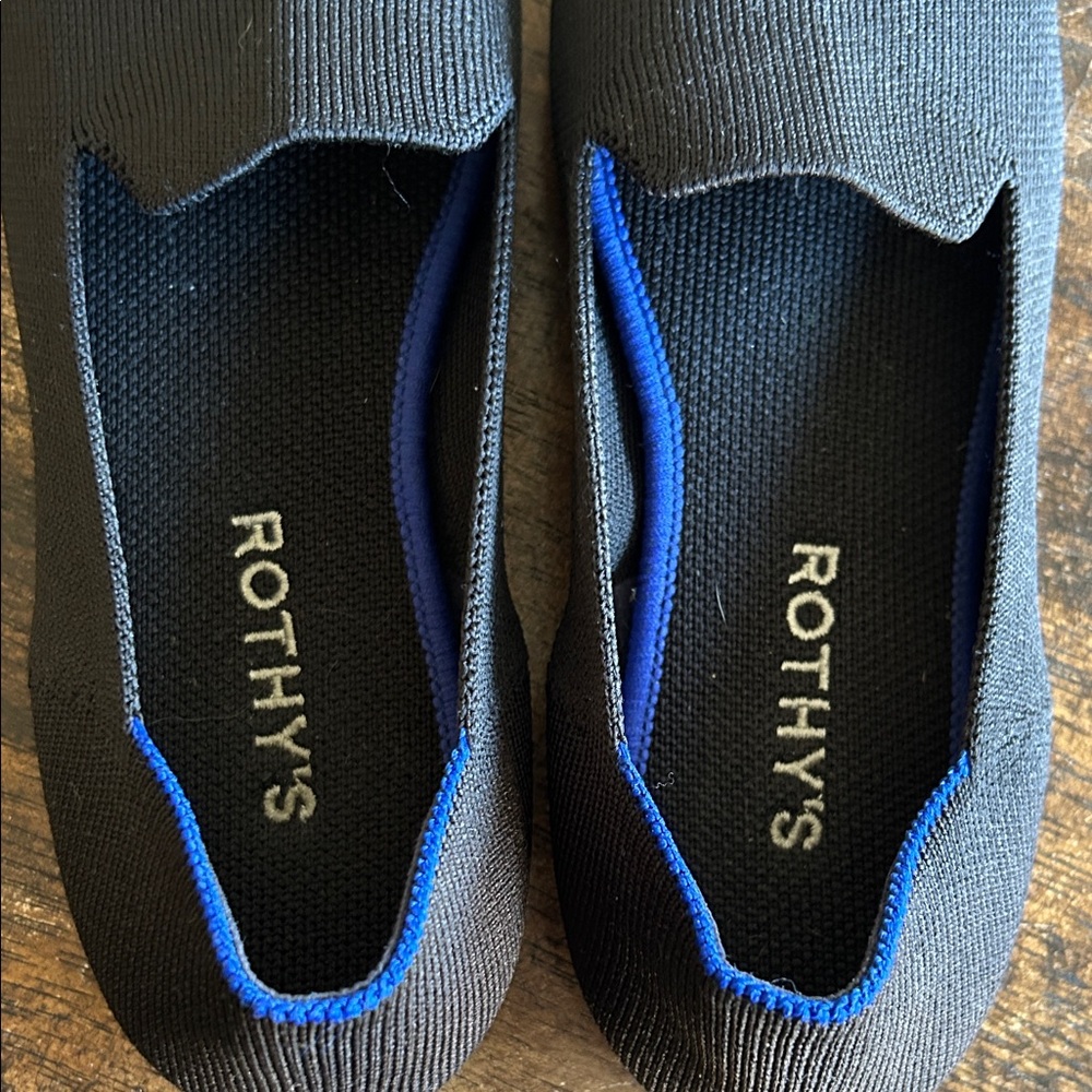 Rothy's Black and Blue Knit Loafers - Picture 4 of 7